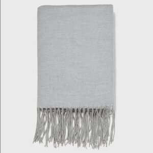 NWT. Zara Gray Basic Modal Blend Fringed Scarf.
